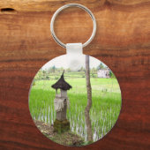 Porte-clés Rice Paddy, Temple, Ubud Bali, Indonésie (Recto)
