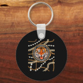 Porte-clés Rich Wild Tiger With Printed Gold Chains & Dia (Recto)