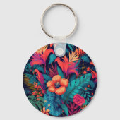Porte-clés Riche modèle floral tropical (Verso)
