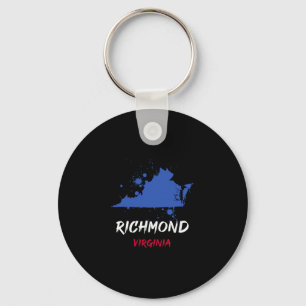 Porte-clés Richmond Virginie Va Tache de peinture Souvenir de