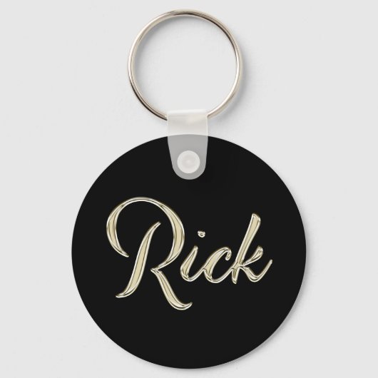 Porte-clés Rick Name whitegold Button (Recto)