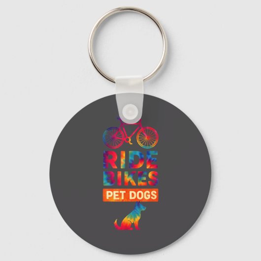 Porte-clés Ride Bikes Pet Dogs Bicycle Cycling Biking Dog Lov (Recto)