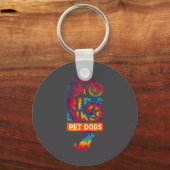 Porte-clés Ride Bikes Pet Dogs Bicycle Cycling Biking Dog Lov (Recto)