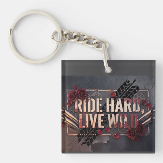 Porte-clés ride hard, live wild (Devant)