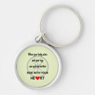 Porte-clés Ride with heart cycling motivational quote green
