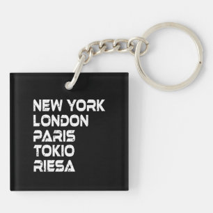 Porte-clés Riesa New York Londres Tokyo Paris