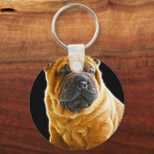 Porte-clés Rincement, Chinois Shar Pei Chien Coquelicot (Recto)
