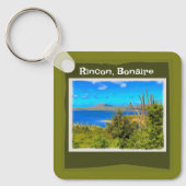 Porte-clés Rincon, Aquarelle de Bonaire (Recto)