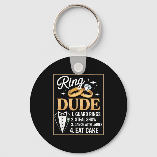Porte-clés Ring Security Wedding Party Funny Ring Bearer  (Recto)