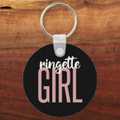 Porte-clés Ringette fille | Cadeaux pour les joueurs de Ringe (Recto)