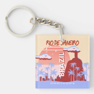 Porte-clés Rio de Janeiro Brésil Travel Art Retro Poster