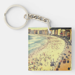 Porte-clés Rio de Janeiro, Plage Vintage de Copacabana, Brési