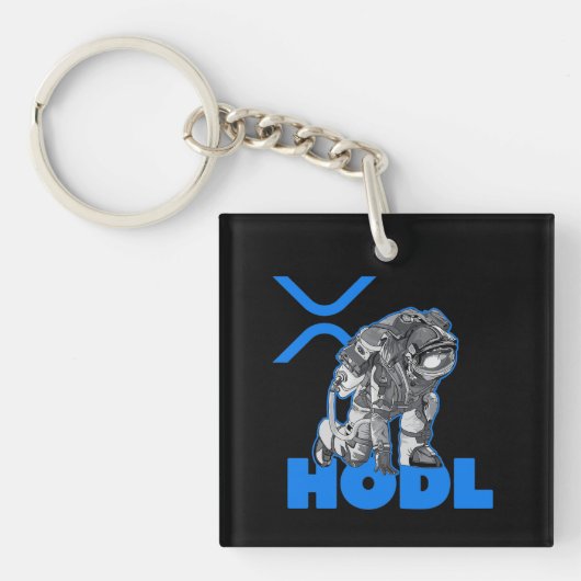 Porte-clés Ripple XRP Cryptomonnaie -Crypto Astronaut-HODL (Devant)