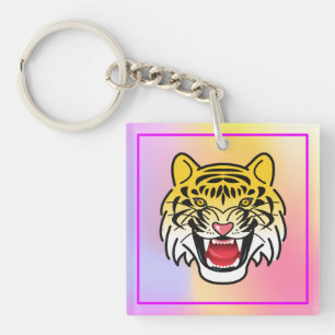 Porte-clés Rire Tigre Visage Artwork-21876