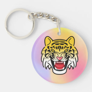 Porte-clés Rire Tigre Visage Artwork-21876