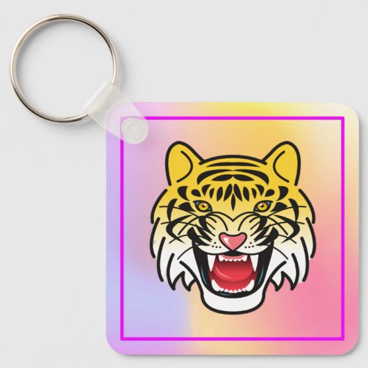 Porte-clés Rire Tigre Visage Artwork-21876 (Recto)