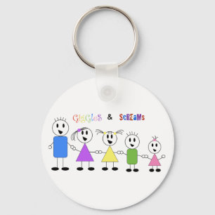 Porte-clés Rires bébêtes et porte - clé de bouton de cris