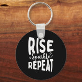 Porte-clés Rise Sparkle Repeat - Sitive Mindset Motivational (Recto)
