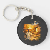 Porte-clés Risen Jesus Empty Tomb 3D Papercut Double-Sided (Devant)