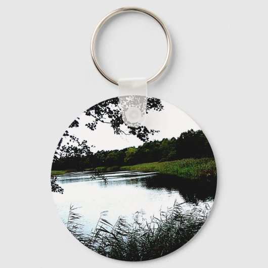 Porte-clés Riverside avec forêt et roseaux photo (Recto)