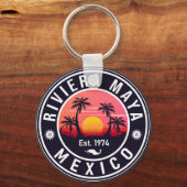Porte-clés Riviera Maya Mexico Retro Sunset Souvenirs 60s (Verso)