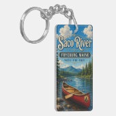 Porte-clés Rivière Saco Fryeburg Maine Rectangle Acrylique (Devant gauche)