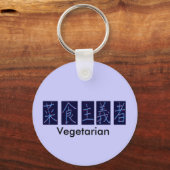 Porte-clés Riyah-Li Designs Kanji végétarien (Recto)