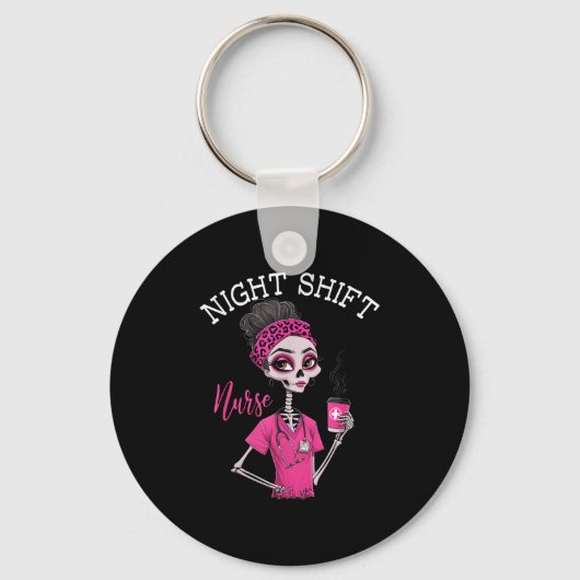 Porte-clés Rn Icu Nuit Shift Infirmière Skeleton (Recto)