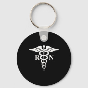 Porte-clés Rn Nurse Caduceus Symbole Médicale Logo de soins i