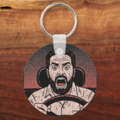 Porte-clés Road Rage Comic – Driver’s Fury Unleashed (Recto)