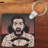 Porte-clés Road Rage Comic – Driver’s Fury Unleashed (Verso)