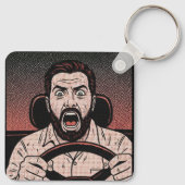 Porte-clés Road Rage Comic – Driver’s Fury Unleashed (Dos)