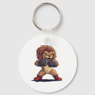 Porte-clés Roaring Fighter Regardez Avec Ce Lion En Boxe Glov