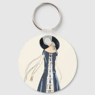 Porte-clés robe et casquette de la mode des femmes des année
