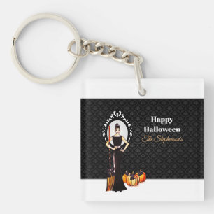 Porte-clés Robe longue noire élégante classique d'Halloween e