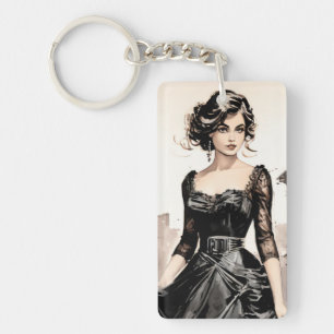 Porte-clés Robe noire vintage - LBD