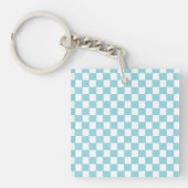 Porte-clés Robin Bleu d'oeuf avec Carré blanc Acrylique Motif (Devant)