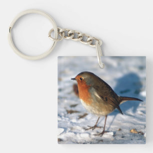 Porte-clés Robin dans la neige