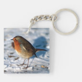 Porte-clés Robin dans la neige (Dos)