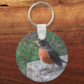 Porte-clés Robin Photo Nom manuscrit personnalisé (Recto)