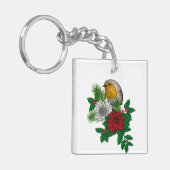 Porte-clés Robin rouge sur décoration de Noël (Devant gauche)