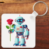 Porte-clés Robot avec Rose (Verso)