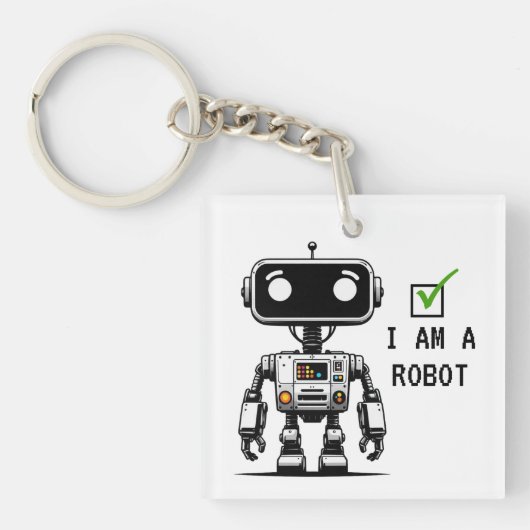 Porte-clés Robot Captcha - Je suis un Robot (Devant)