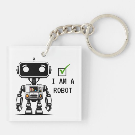 Porte-clés Robot Captcha - Je suis un Robot (Dos)