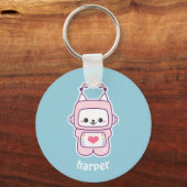 Porte-clés Robot de chat rose mignon (Recto)