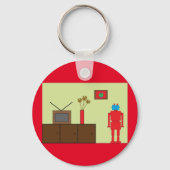 Porte-clés Robot rouge rétro (Recto)