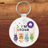 Porte-clés Robot T-shirts et cadeaux d'anniversaire 4e (Recto)