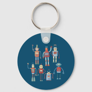 Porte-clés Robots rétro style des années 1950