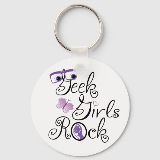Porte-clés Roche de filles de geek (Recto)