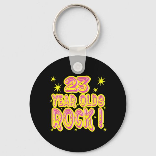 Porte-clés Rocher à 23 ans ! porte - clé (rose) (Recto)